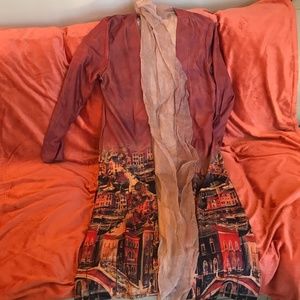 Red duster with City print